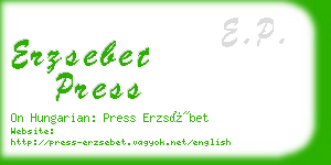 erzsebet press business card